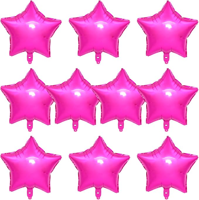 MEETINGU Star Balloons, 18 Inch Rose Mylar Star Foil Balloons by MEETINGU