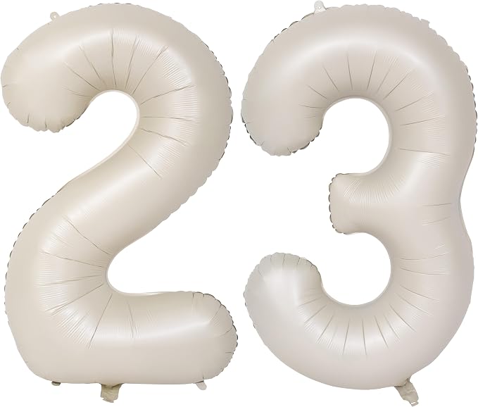 40 In Cream white Number Balloons Helium Foil Mylar Balloon Digital 23 | by Exquisitehighqualitypartydecorationstomeetyoureveryneed%EF%BC%81
