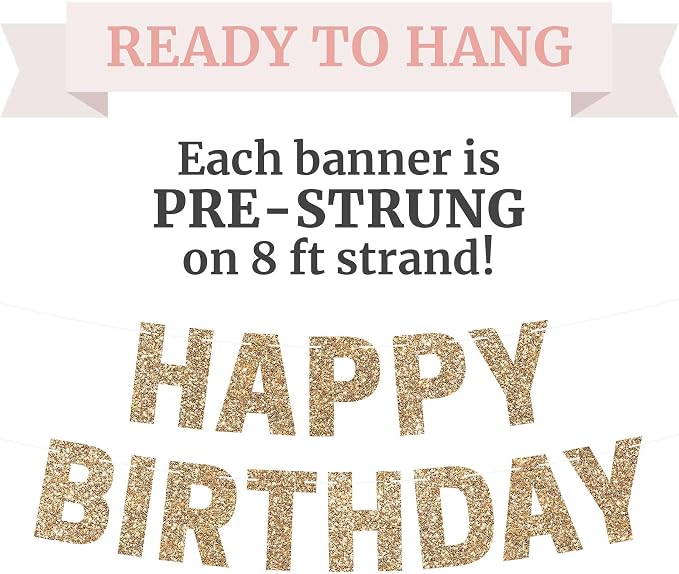 Pre-Strung Happy Birthday Banner - Image 2