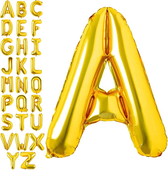 Lovoir 40 Inch Large Gold Letter A Balloons Big Size Jumbo Mylar Foil Helium by Lovoir