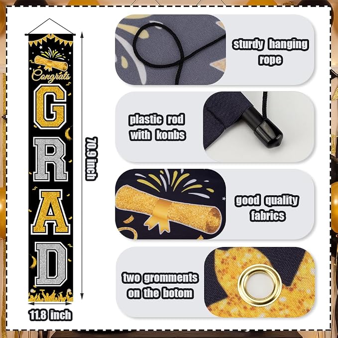 Graduation Banner 2026, Class of 2026 Banner, Indoor Outdoor Graduation Party - Image 2