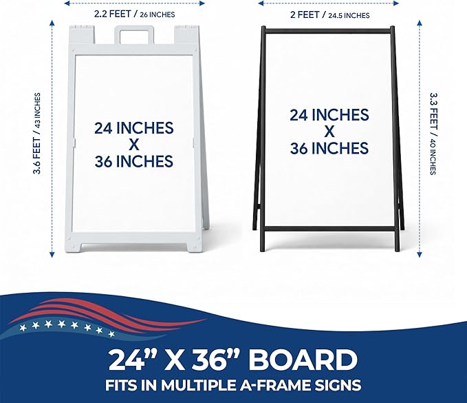 Custom A-Frame Sign Board Insert Coroplast Panels by DC 24x36 | Made in USA | - Image 2