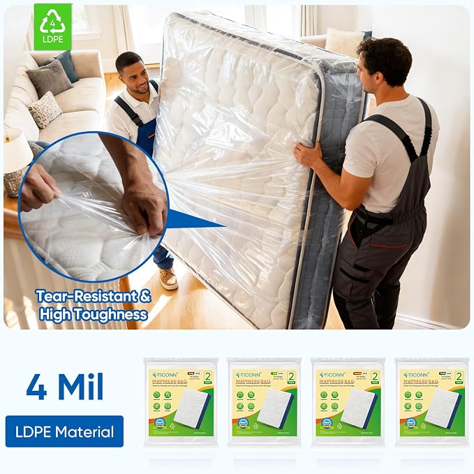 TICONN 2PK Plastic Mattress Bag - Image 7