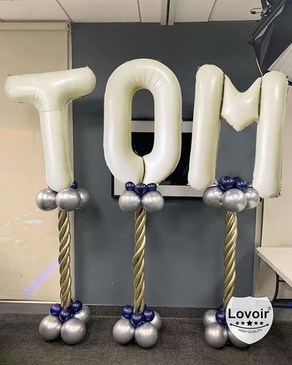 Cream White Letter B Balloons, 40 Inch Giant Letter Balloons B Foil Mylar - Image 3
