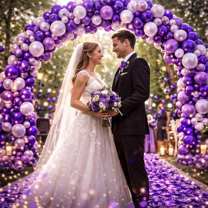 Dark Purple Latex Party Balloons，100 Pack 12 Inch Round Helium Purple Balloons - Image 3