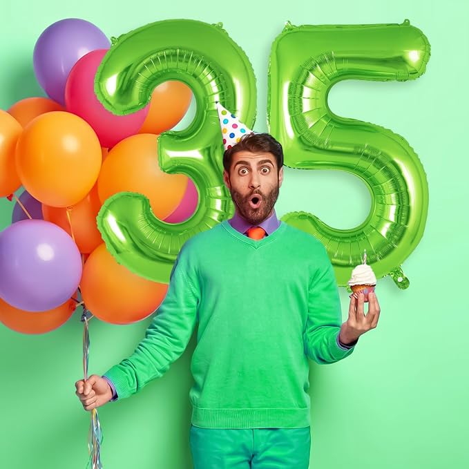Green Number 5 Balloon 40 Inch, Big Large Foil Helium Number Balloons, Jumbo - Image 5