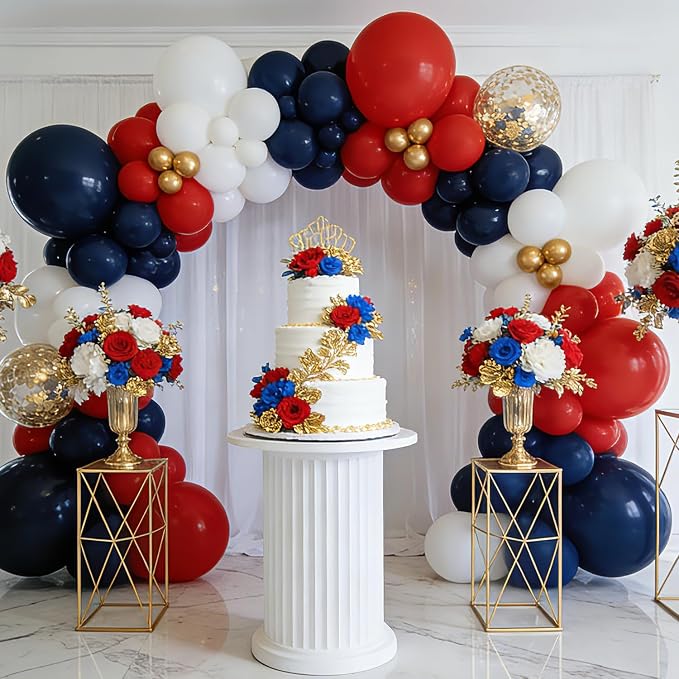 Red White and Blue Balloons Arch Kit 119 PCs Double Stuffed | Classic Luxury - Image 8