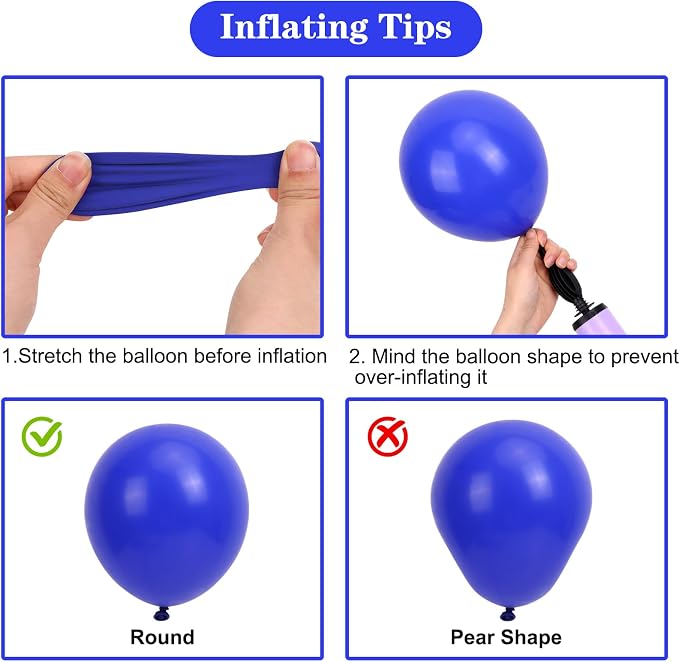 150pcs Royal Blue Balloons Different Sizes 18 12 10 5 Inch, Latex Balloons - Image 4