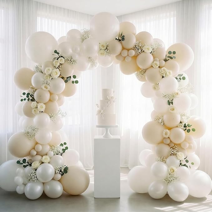 RUBFAC Pearl White Balloons 120pcs 12 Inches White Latex Party Balloons - Image 4