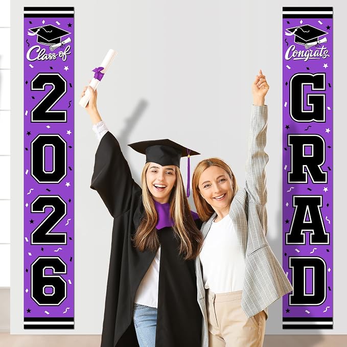 2026 Graduation Decorations, Congrats Grad Banner Backdrop - Image 5