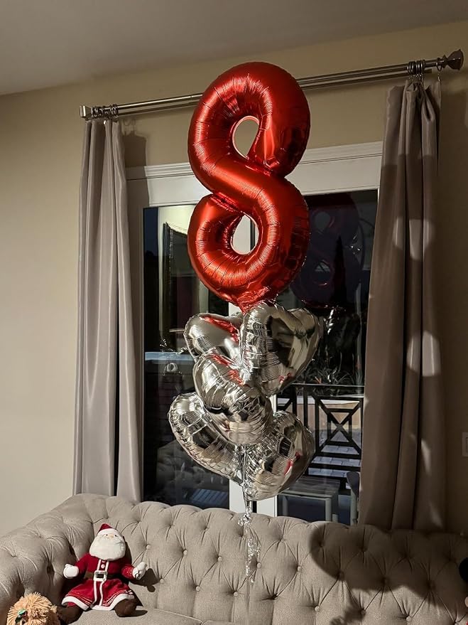 8 Balloon 40 inch Red Number Balloons - Image 3