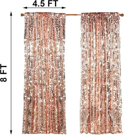 HH 9x8FT Big Sequin Backdrop Curtains, Photo Backdrop Payette Sequin Backdrop - Image 3