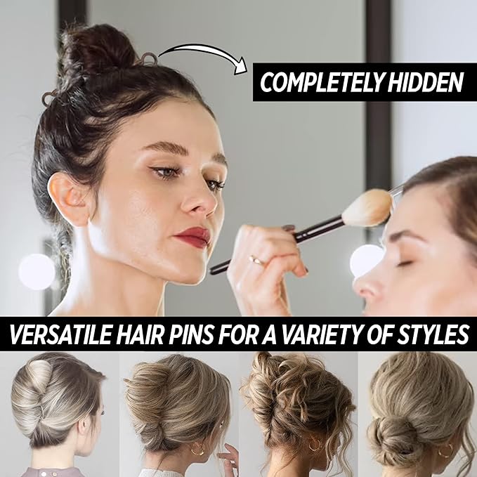Good Hair Days Hair Pins - 2 1/2" Plastic, U-shaped Magic Grip Hairpins, Strong Durable Pins For Fine, Thick & Long Hair, Styling Accessories - Crystal, Set of 10