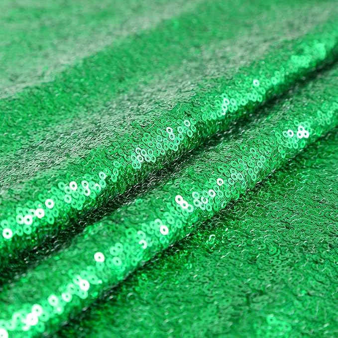 Green Sequin Backdrop Curtains-4 Panels 2FTx8FT Green Backdrop - Image 5