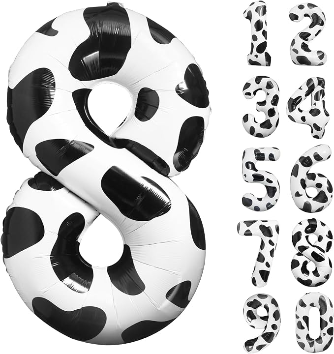 Cow Print Number Balloon 40 Inch Cow Print Number 8 Balloon Cowgirl Theme by LEBERY
