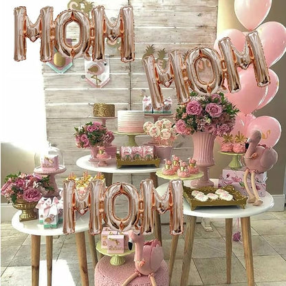 Mother's Day Balloons Rose Gold Mom Balloons Letter Balloon Conjoined Mom Foil - Image 3