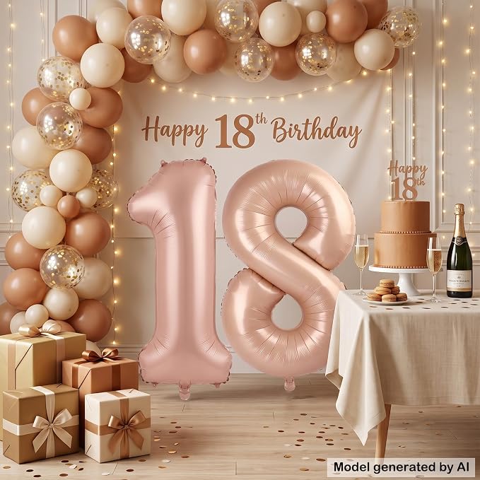 40 Inch Caramel Foil Number 18 Balloon - Image 3