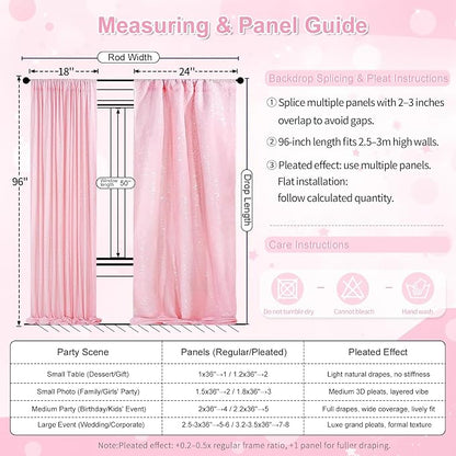 Glitter Pink Sequin Backdrop for Birthday Party Decorations 6x8FT Curtain | - Image 5