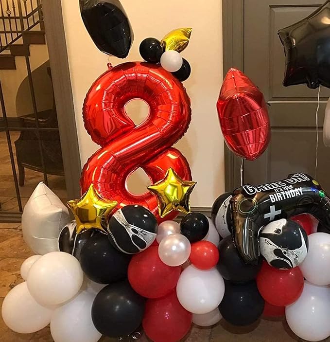 40 Inch Red Number 8 Balloon Large Red Foil Balloon Red 8 Balloons Mylar Helium - Image 3