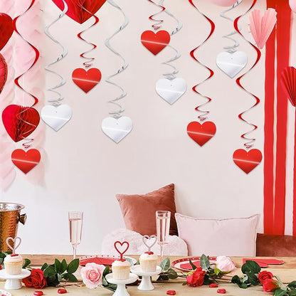 BEISHIDA Happy Valentine's Day Hanging Swirls Valentine's Decorations Red - Image 6