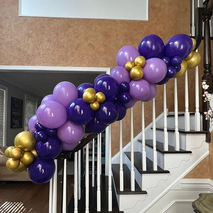 Purple and Gold Balloons, 60 Packs 12 Inch Dark Purple and Gold Confetti - Image 6