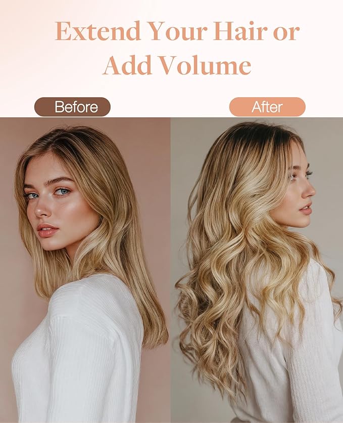 GOO GOO Invisi Edge Tape in Hair Extensions Human Hair, 18AT60A Pearl Ash Blonde Highlights, 10pcs 20inch 30g, Virgin Remy Hair, Seamless Injected Tape, Natural Look