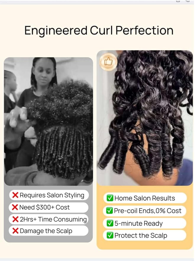 YIROO Burmese Bye Bye Knots Curly Wig Human Hair with Finger Coil Ends,Glueless Wig Human Hair Pre Plucked Pre Cut 7x5 Lace Front Wig Pre Bleached Wear and Go Beginner Friendly 150% Density 24Inch