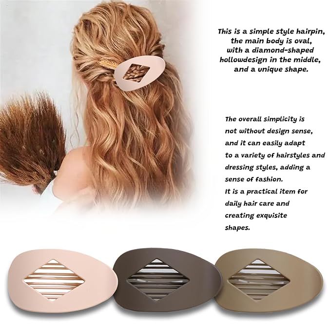 3PCS LargeLay Flat Hair Clip Flat Claw Clips for Women, Large Flat Hair Clips for Women Thick,Strong Hold Anti-Slip Design, Versatile Solid Colors for Thick or Thin Hair