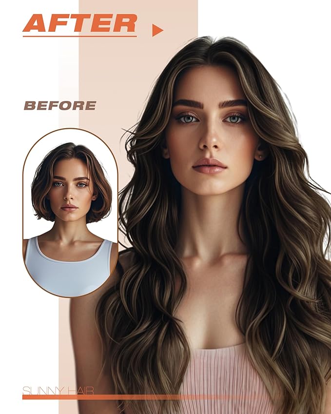 Sunny Hair Tape in Hair Extensions Human Hair 20 Inch Hair Extensions Real Human Hair Tape in Extensions for Women Darkest Brown Ombre Medium Brown Balayage Remy Hair Straight Skin Weft 40pcs 100g