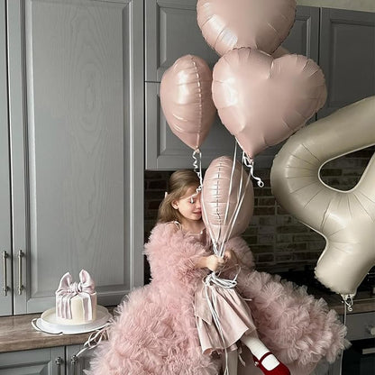 Pink White Heart Balloons, 18Inch Sand White Helium Balloon - Image 8