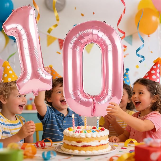 40 Inch Number 10 Balloons for 10th Birthday Party Decorations, 0-100 Jewelry - Image 2