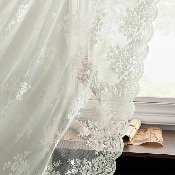 Kotile Vintage Ivory Lace Curtains by Kotile+Curtains