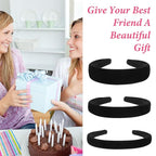Black Velvet Headbands for Women,3 Pcs Headbands for Women Non Slip 3 Different Width,Elastic Hair Bands Fashion Accessories