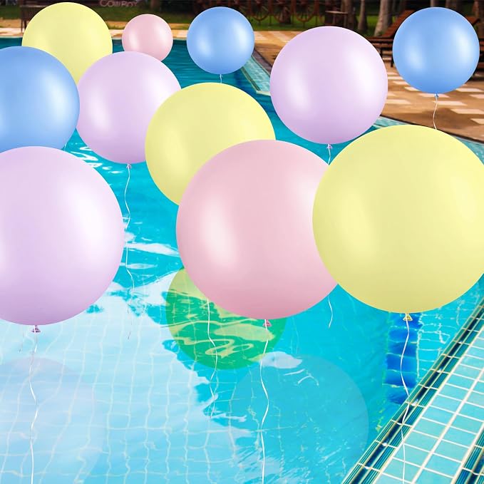 Gejoy 24 Pcs Pool Giant Balloons 36/24/18 Inch Jumbo Large Big Latex Balloons by Gejoy