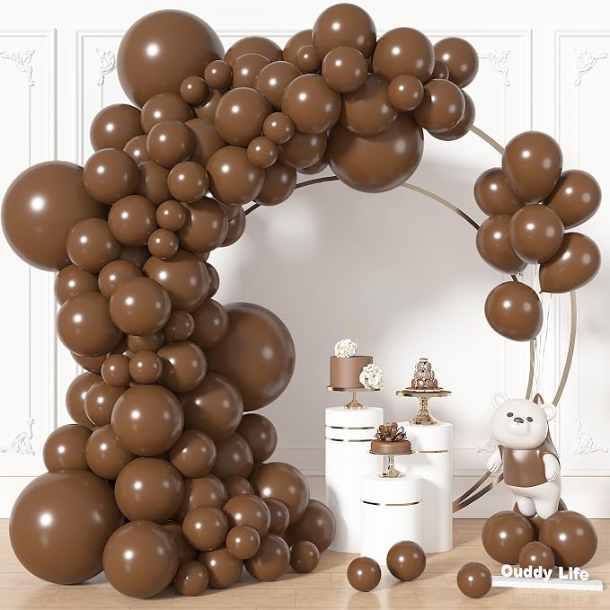 164Pcs Brown Balloons Garland Arch Kit Different Sizes | 18 12 10 5 inch Dark by OUDDYLIFE