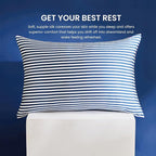 THXSILK Mulberry Silk Pillowcase for Hair and Skin Health, Grade 6A+ Mulberry Silk Pillowcase with Hidden Zipper, Soft and Breathable, 1pc (King 20"x36", Blue White Stripes)
