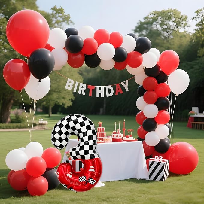 1 pack racing theme 40-inch digital foil balloon, featuring black and white - Image 4
