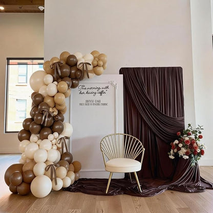 Brown Balloon Garland Arch Kit for Birthday Decor | 140Pcs Neutral Nude Beige - Image 3