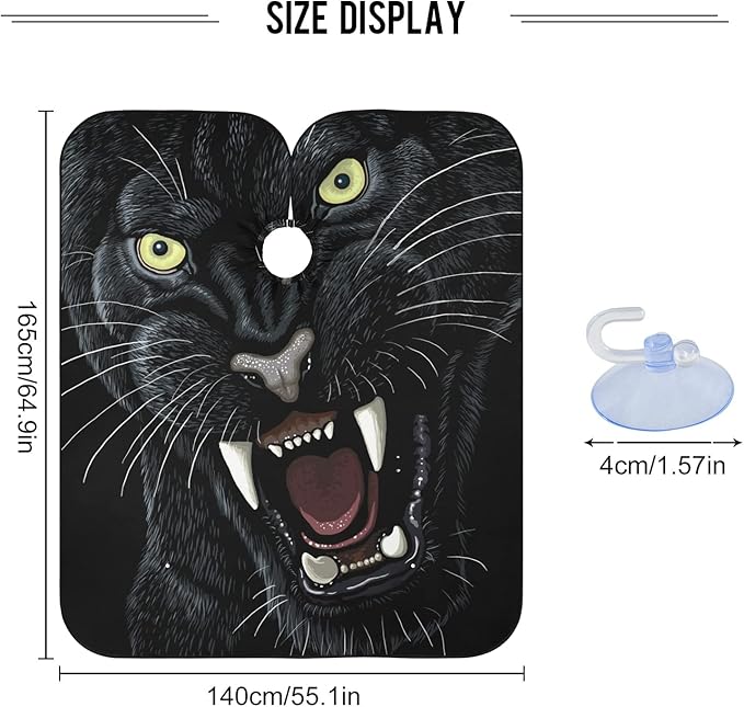 ALAZA Roaring Panther Barber Cape for Men Women, Waterproof Haircut Apron Beard Shaving Bib Hair Cutting Cloth 55 x 65 Inch