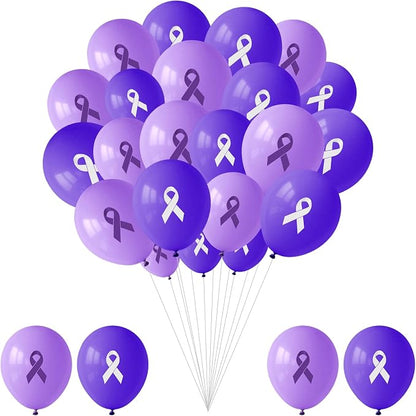 100 PCS Ribbon Awareness Balloons Decorations 12 Inch Ribbon Latex Balloons Arch by Unknown