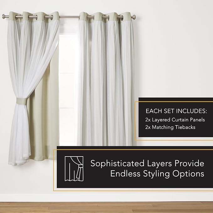 TOWN & COUNTRY LUXE Talia Double Layer Indoor Curtains, Sheer and Room - Image 11