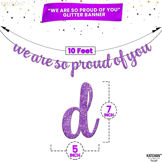 KatchOn Purple Graduation Decorations 2026 10 Feet | We are So Proud of You - Image 2