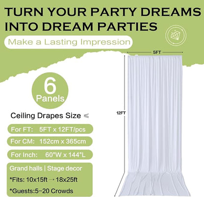 30ft×12ft White Backdrop Curtain - Image 7