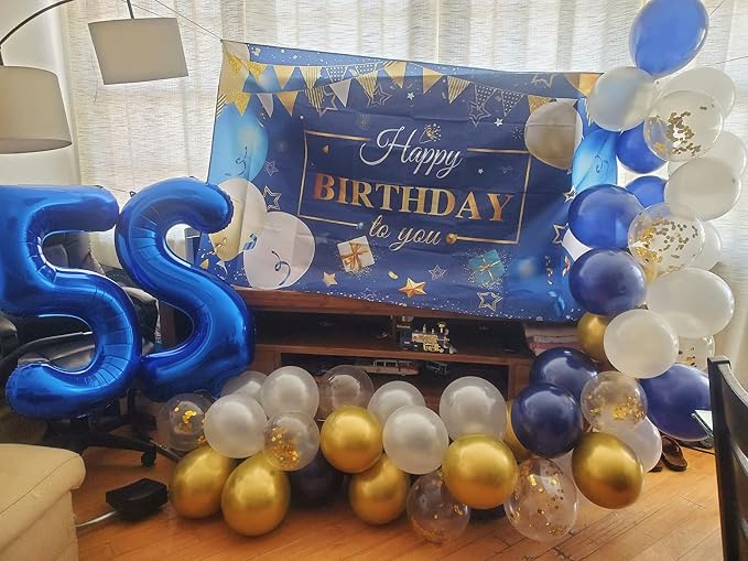 50 Balloons Number for 50th Birthday Decorations Women Men, Dark Blue | 40In - Image 3