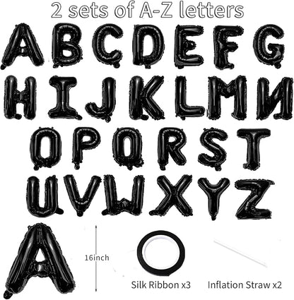 52 Pieces 16 Inches A-Z Letter Balloons – 2 Sets of Alphabet Mylar Balloon - Image 2