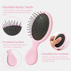 Mini Hair Bursh for Kids Women and Men, Protable Travel Size Hair Brush for Pockets Purse backpack,Mini Detangler Brush for All Hair Types, Small Hair Brush for Detangling(1 Pack-Pink)