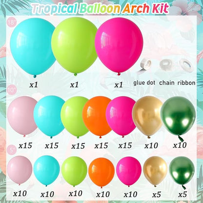 Flamingo Hawaiian Tropical Balloon Garland Arch Kit - Image 2