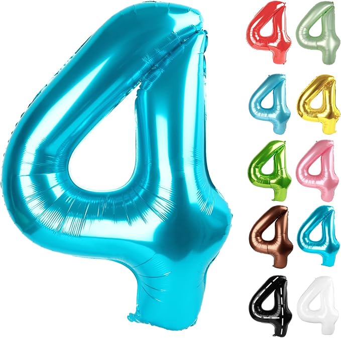 Light Blue Number 4 Balloon 40 Inch by IWERP