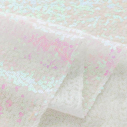 Sugargirl White Iridescent Sequin Backdrop Curtain 4FTx8FT Glitter White - Image 5