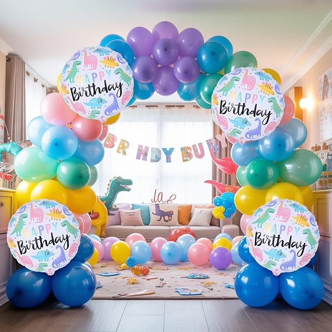 18" Dinosaur Balloons for Party Decorations, HAPPY Birthday Dino Foil Balloons - Image 6
